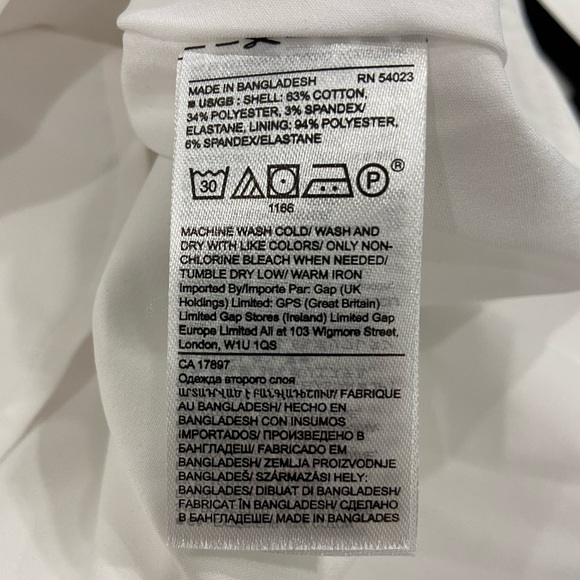 Banana Republic - Poplin Shirt Dress with Tie Belt - White - Size 0 - Picture 6 of 7